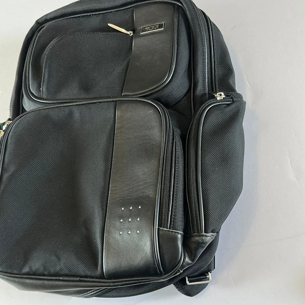 Tumi Black Backpack with Structured Design